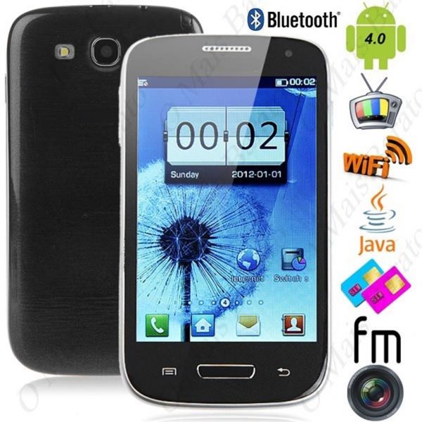 Celular desbloqueado 4,0 Dual SIM WiFi + JAVA + TV + FM + Câ